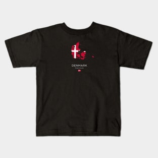 Denmark Map and Flag Kids T-Shirt